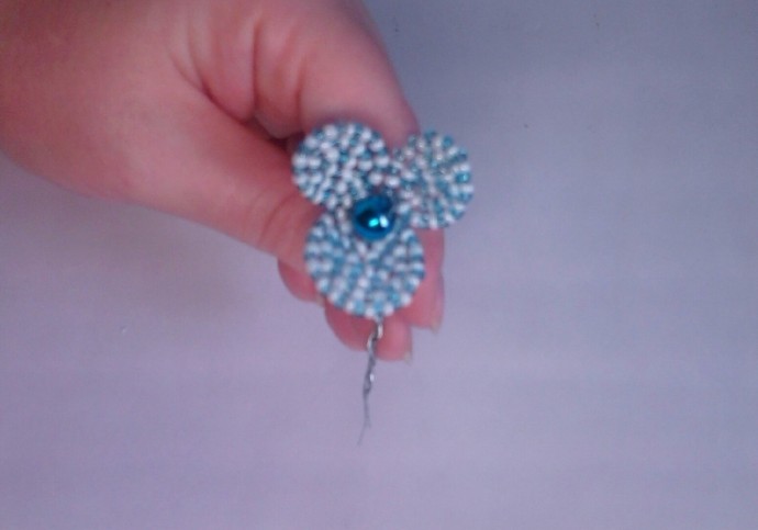 ​Синие цветы из бисера