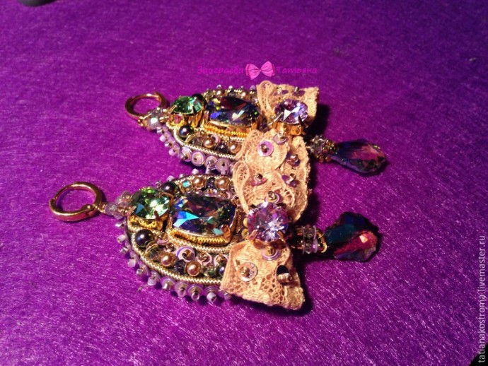 Создаём романтичные серёжки: часть 5