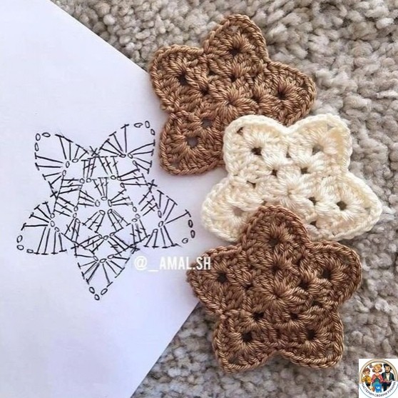 Вяжем разнообразные звездочки