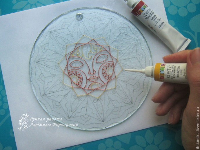 Создаём витражное солнышко: часть 1