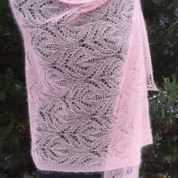 Схема ажурного узора для вязания шали или палантина