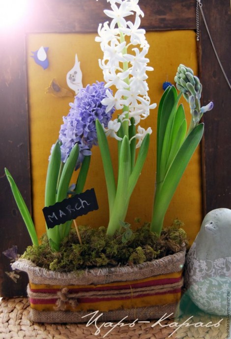 ​Кашпо в стиле рустик из старой коробки: часть 2