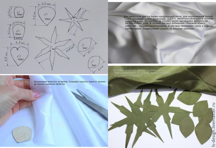 Шелковая бутоньерка роз: часть 1