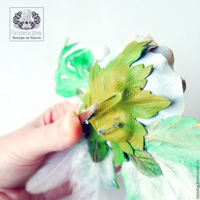 ​Создаем кожаную брошь-розу: часть 4