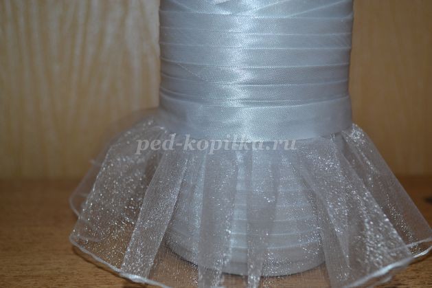 Украшение бутылок шампанского на свадьбу: мастер-класс, часть 2