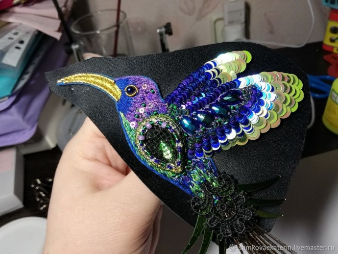Делаем брошь "Колибри": часть 2