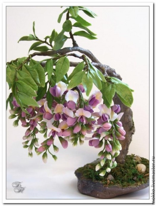 Лепка глицинии из полимерной глины: часть 6