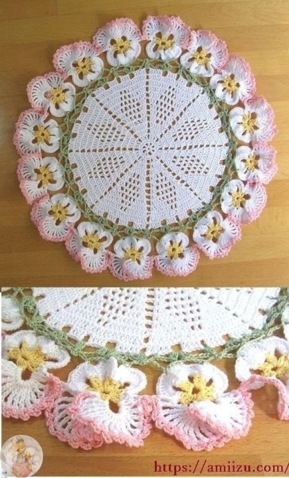 Салфетка "Виола" крючком