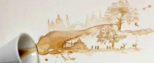 ​Живопись кофейными и чайными растворами