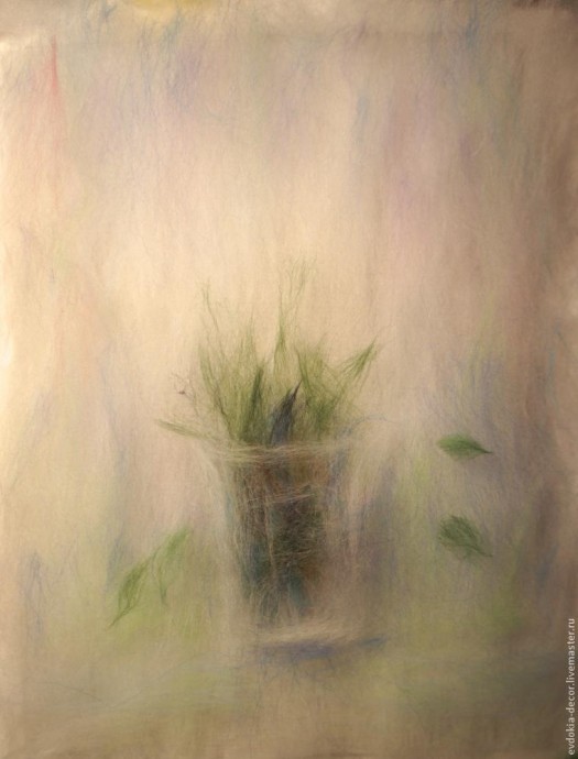 Создаем нежную картину из шерсти