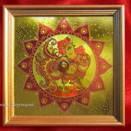 Панно "Огненный петух": часть 3