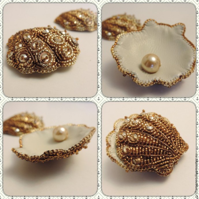 Создаём 3D-колье "Дар моря" в технике вышивка бисером: часть 2