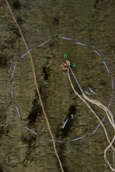 ​Вышиваем брошь нитками, бисером и пайетками: часть 1