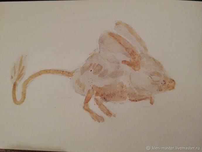 Рисуем тушканчика акварелью
