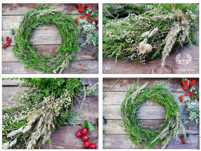 ​Создаем интерьерную композицию "Праздничный веночек": часть 2