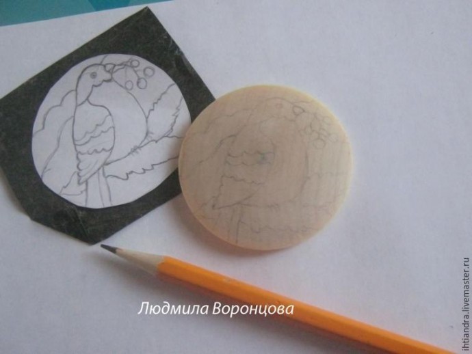 Создание кулона с росписью "Снегирь": часть 1