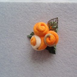 Две яркие цветочные броши за час: часть 2