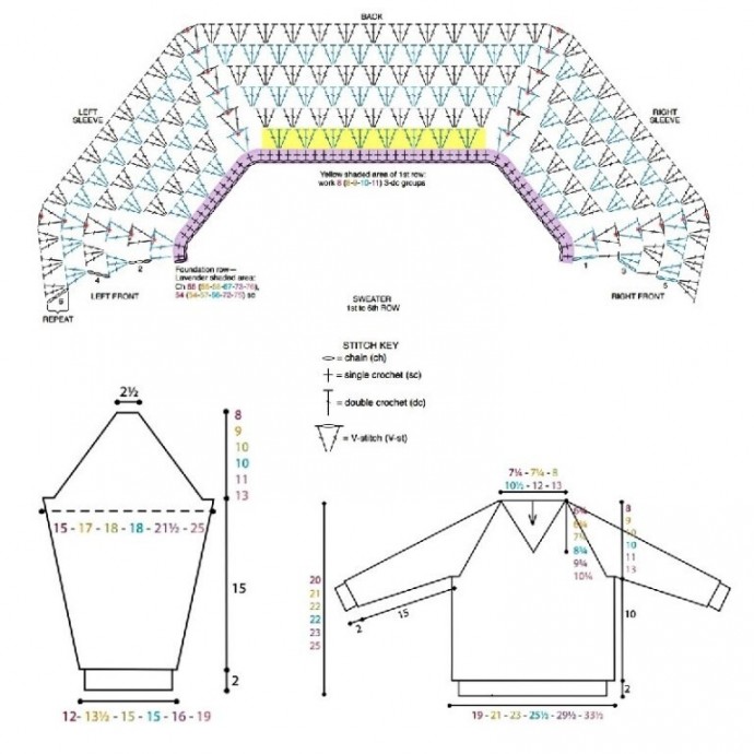 Пуловер крючком