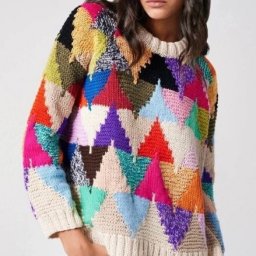 Разноцветный джемпер спицами
