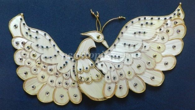 Декоративное панно "Жар-птица" из соломки: часть 5