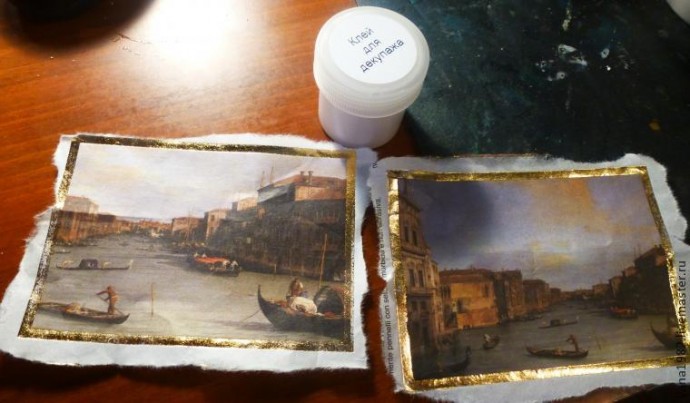 ​Делаем праздничную бутылочку с двусторонним декупажем: часть 2