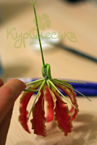 Глориоза: мастер-класс по лепке цветка в технике керамической флористики, часть 5