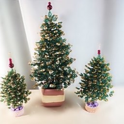 ​Нарядная ёлочка из бисера и рубки