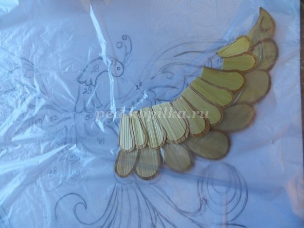 Декоративное панно "Жар-птица" из соломки: часть 1