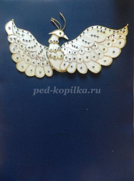 Декоративное панно "Жар-птица" из соломки: часть 5