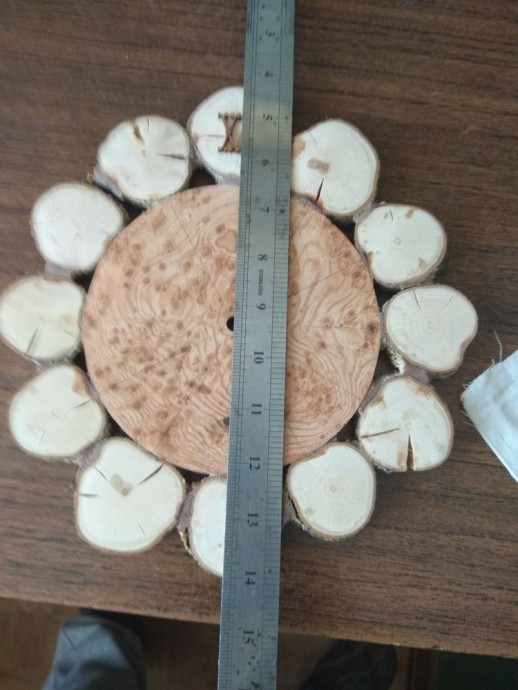 ​Делаем оригинальные деревянные часы из спилов: часть 6