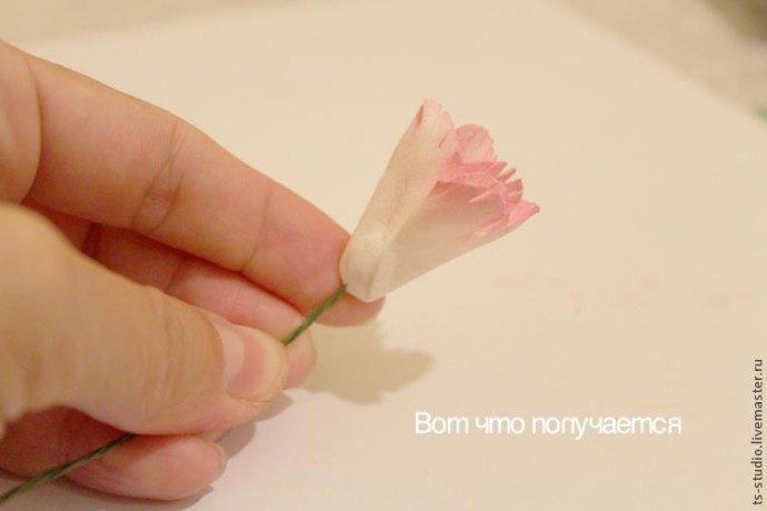 ​Изготовление гвоздики из пластичной замши: часть 2