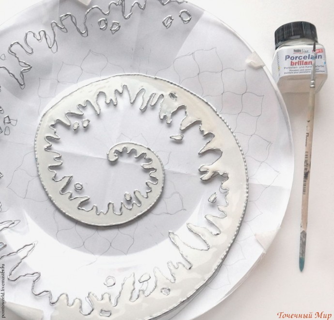 ​Создаем тарелку "Новая волна" в смешанной технике: часть 1