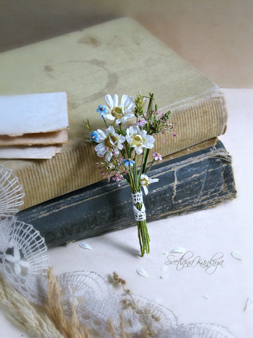 Делаем соцветие пижмы и середину ромашки из термоклея: часть 2 Делаем соцветие пижмы и середину ромашки из термоклея: часть 2