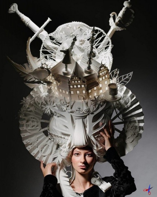 Изысканные парики из бумаги в стиле барокко