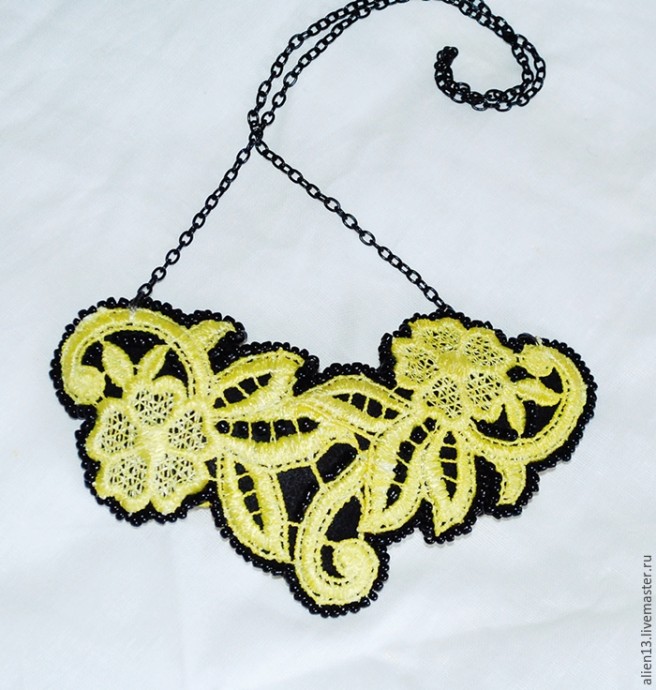 Как просто и быстро сделать текстильное кружевное колье