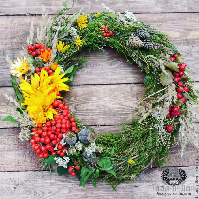 ​Создаем интерьерную композицию "Праздничный веночек": часть 3