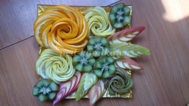 ​Фигурная нарезка из овощей и фруктов с фото для начинающих: часть 4