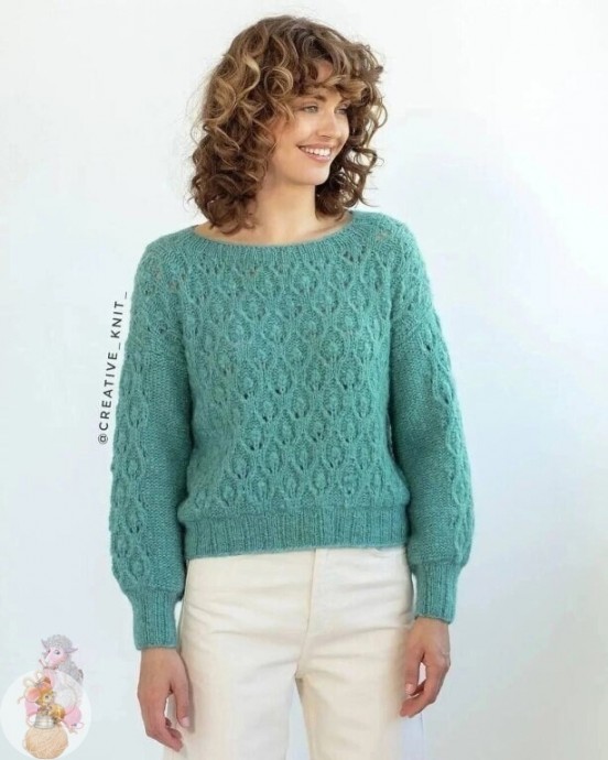 Вяжем джемпер с нежным узором