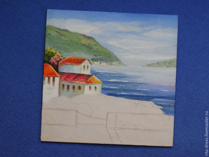Пишем маслом миниатюру "Средиземноморье"