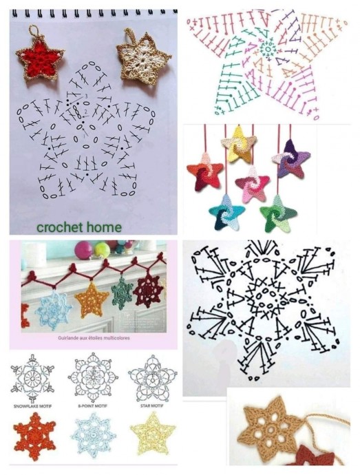 Подборка вязаных снежинок