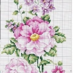 ​Вышиваем крестиком цветы