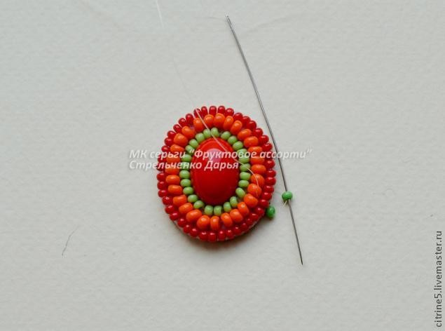 Мастер класс по вышитым серьгам "Фруктовое ассорти": часть 2