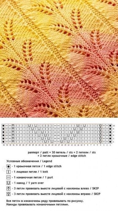 ​Красивые осенние узоры для вязания