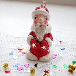 Ёлочная игрушка "Дед Мороз из опилок": часть 2