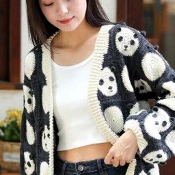 Вяжем кардиган с пандами