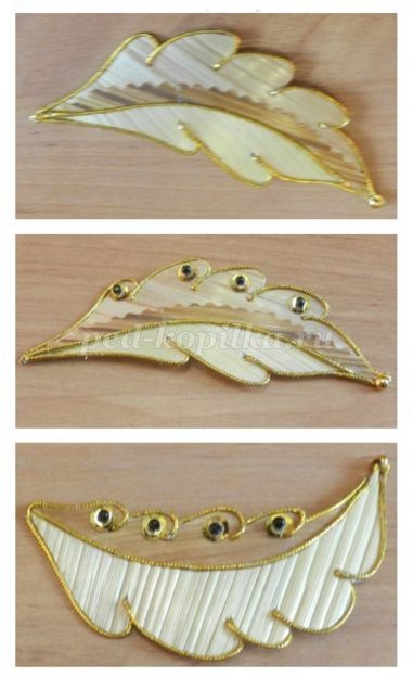 Декоративное панно "Жар-птица" из соломки: часть 4