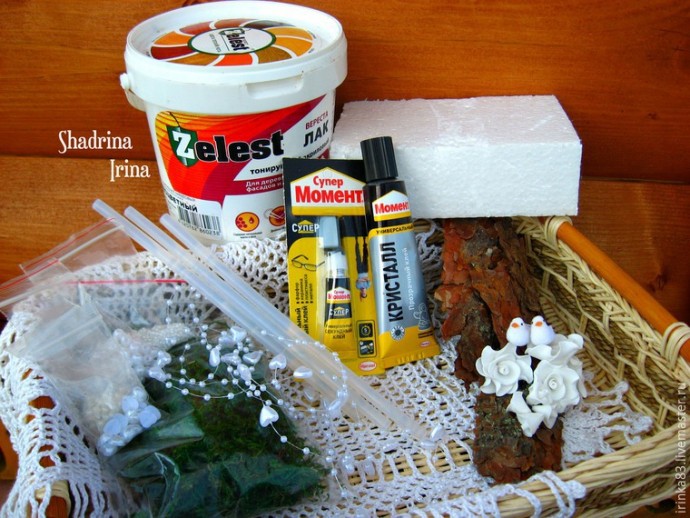 Делаем оригинальную подушечку для обручальных колец с применением природных материалов