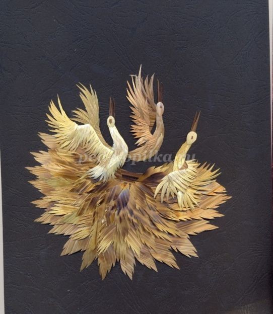 Панно из соломки "Прекрасный аист": часть 4 Панно из соломки "Прекрасный аист": часть 4