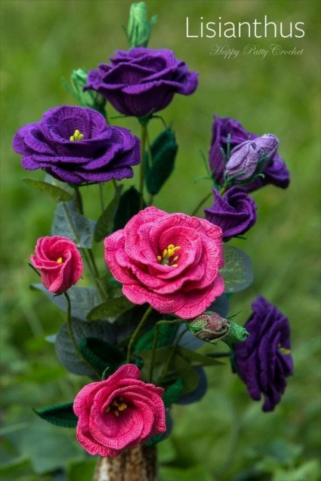 ​Вязанные букеты