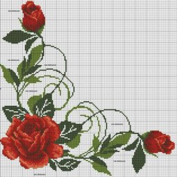 Вышитые крестиком узоры из цветов